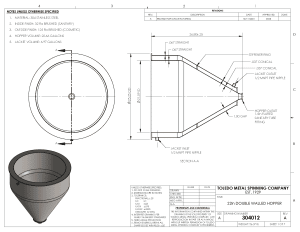 304 Stainless Steel Funnel, Double Walled Funnel 22" Inner Funnel, 1.5" Sanitary Fitting, 32ra Inside, 125ra Outside